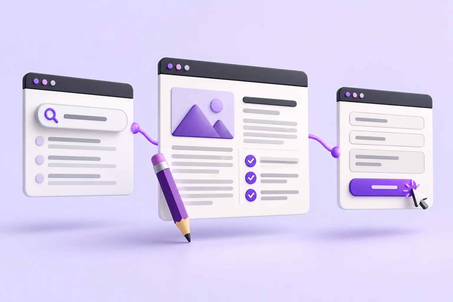 Website content planning connecting search intent, useful service information and an enquiry form